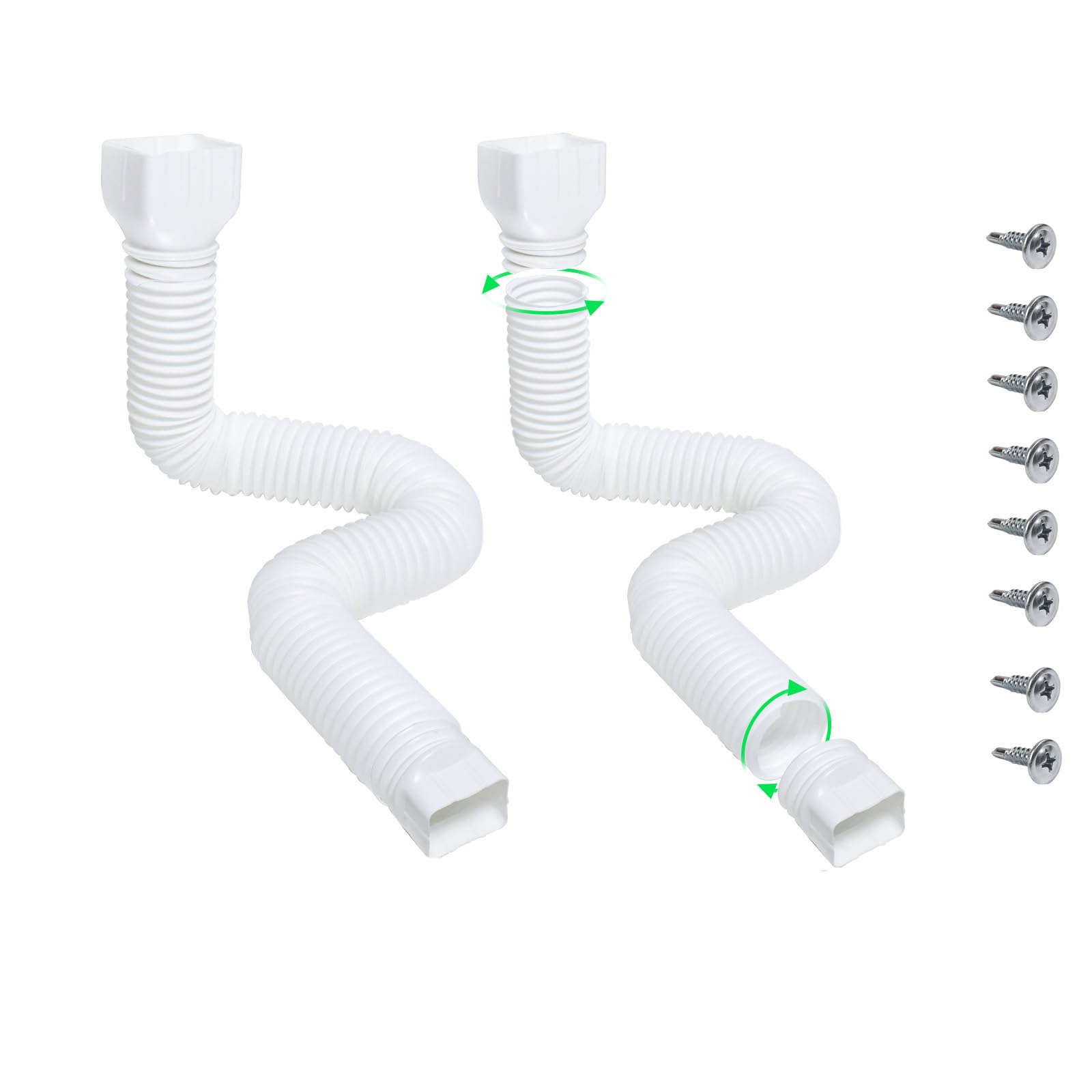 Rallonge de tuyau de descente de gouttière de 50 à 147cm flexible pour évacuation d'eau pluviale