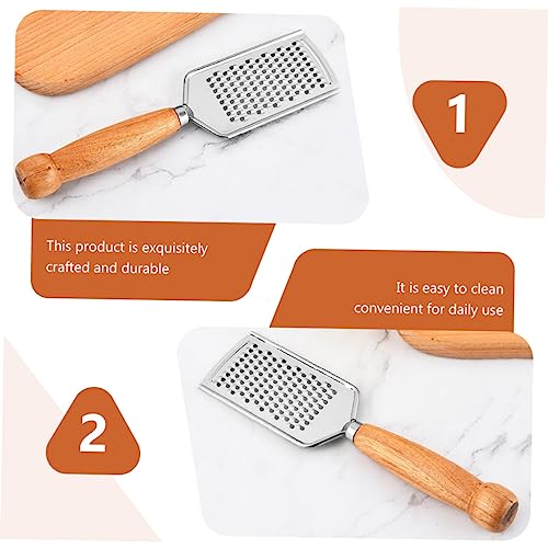 Rallador de Acero Inoxidable con Mango de Madera 2 Piezas miniatura 5
