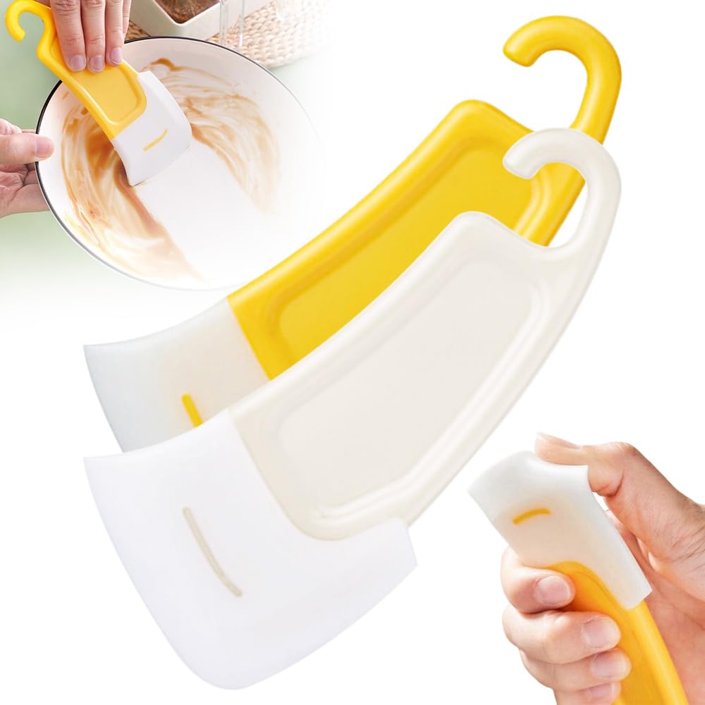 Spatola in silicone per uso alimentare da cucina, 2024 nuovo raschietto per la pulizia della padella in silicone, spatola in silicone resistente al calore, set di spatole in gomma siliconica per uso