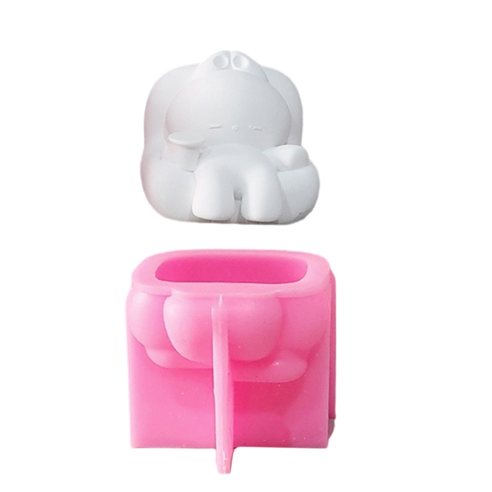 CUNZJIA Sleep Rabbits Silicone Candle Bunnies Silicone for Fondant Chocolate Cake Baking Gypsum Silicone