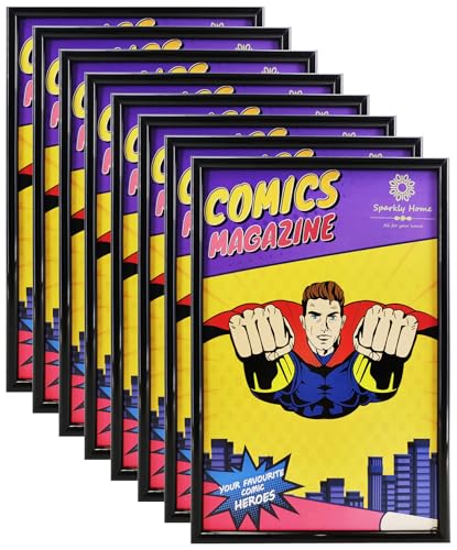 SparklyHome 8 Pack Black Comic Book Frame for Current Comics 6 3/4x10 1/4