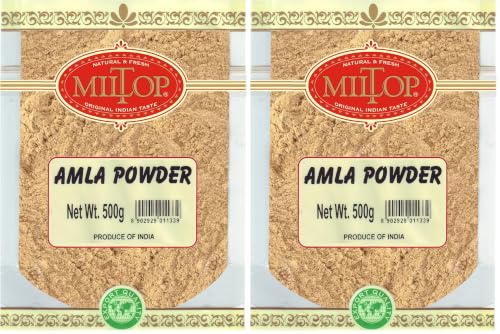 Image of Miltop 100% Natural Amla Powder (Indian Gooseberry), 500g (Pack of 2)