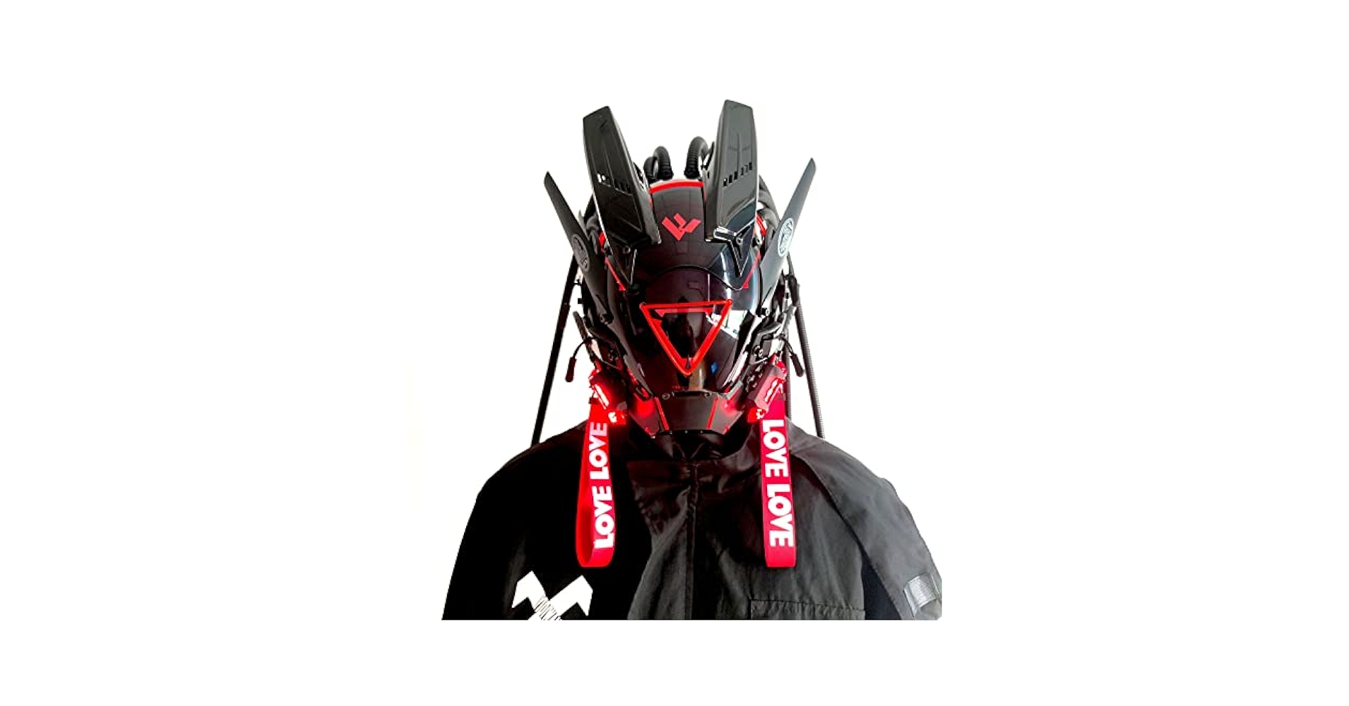 Amazon.com: JAUPTO PipeHair Punk Mask Helmet,LED Light