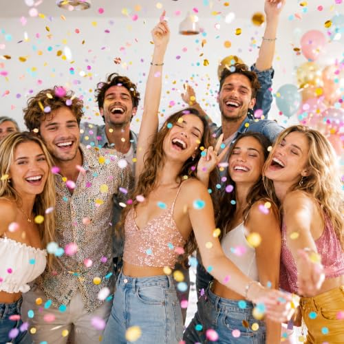 Image of 20 PCS Colorful Party Confetti Poppers Supplies
