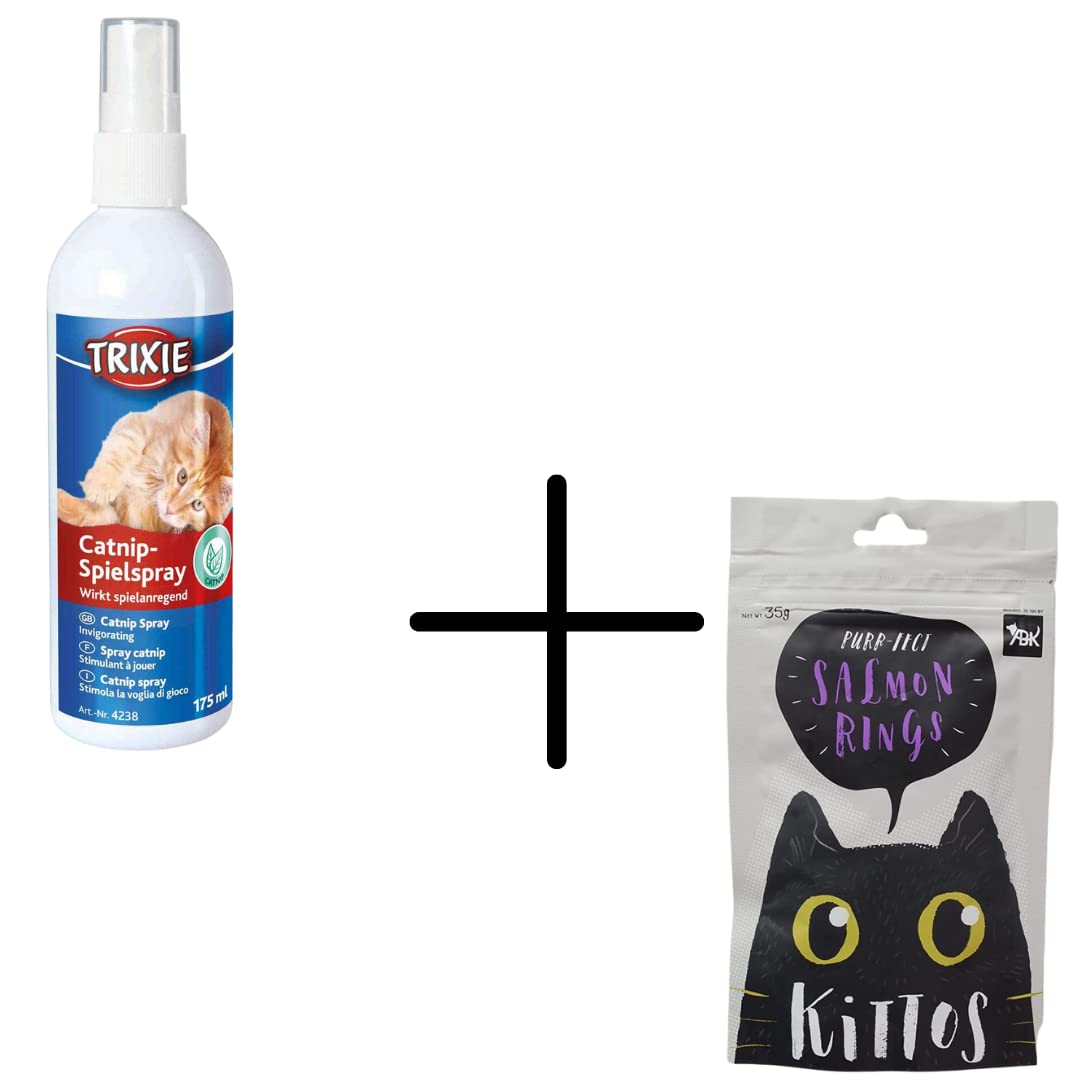 Combo of Trixie Catnip Play Spray for Cats Playful Behavior, 175 ml – 1 pc and Kittos Nutrients Rich Salmon Rings Treats for Training, Snacking, 35 g – 3pc (Pack of 4) (B09Z35LRHJ) Amazon Price History, Amazon Price Tracker