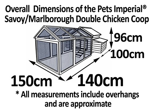 Pets Imperial® Savoy Doppelnestkasten Hühnerstall mit 1,4 m Auslauf - Großer Hühnerstall - 6 Nistplätze – Bild 6