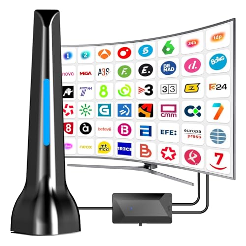 Antena de TV,Antena HDTV Interior con Amplificador, recepción de Largo Alcance de más de 260+ Millas Antena de Alta...