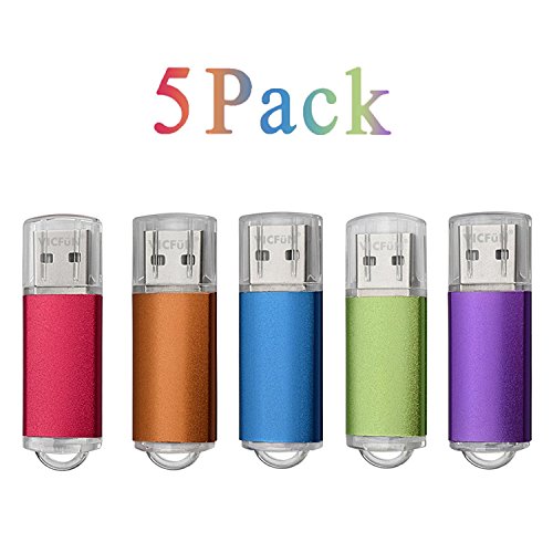 VICFUN 5pcs 16GB USB Memory Sticks 16GB-Flash-Laufwerke 5 Farbe VE (Rot Orange Blau, Grün, Lila) -USB 2.0