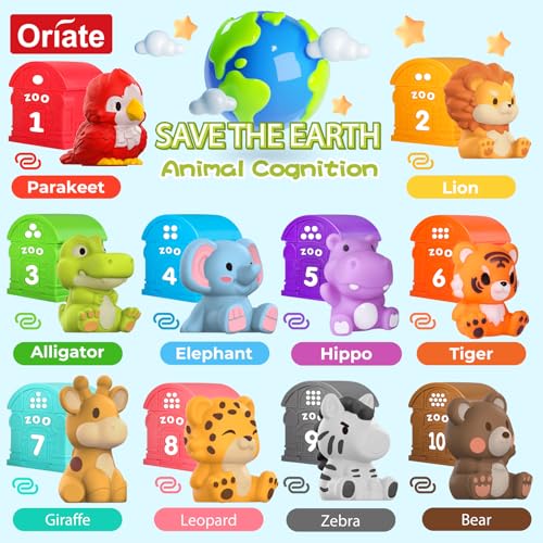 Image of Montessori Learning Toys for 1,2,3 Year Old Toddlers, 20Pcs Animal Preschool Sensory Toys for Counting, Matching, Sorting & Fine Motor Games, Christmas Birthday Easter Gift for Baby Boys & Girls