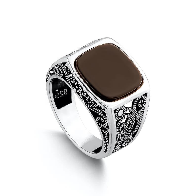 Bague en argent et pierre d'onyx véritable fait main à l'élégance unique