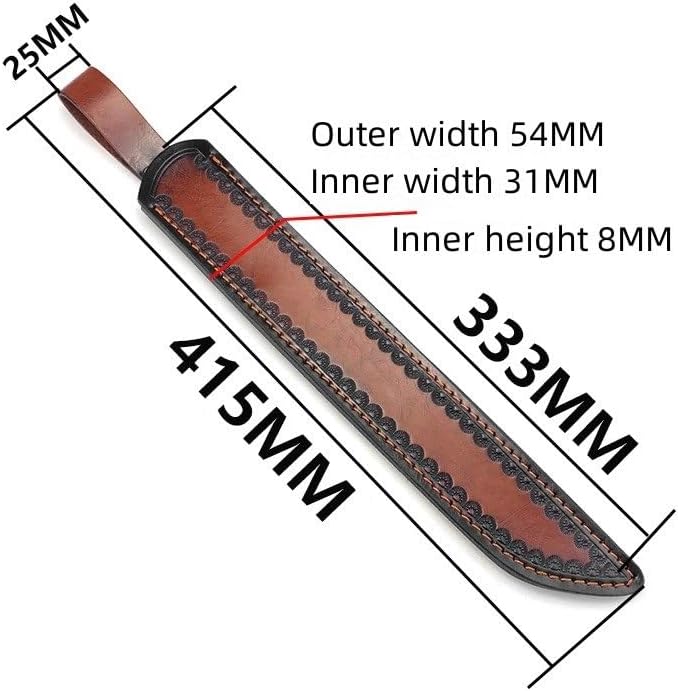 1PC Knife Sheath, 13.11inch Leather Case for Belt with Snap Closure Fits for Outdoor Search, Rescue, Camping, Hiking