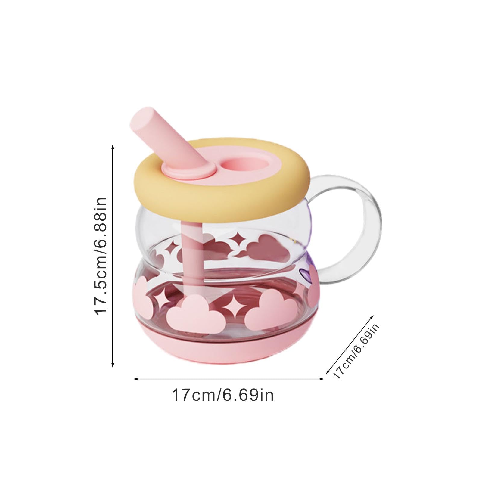 Glasbecher mit Deckel, Glasbecher mit Deckel und Strohhalmen - Tragbare 920 ml Becher mit Deckel - Niedliche Glasbecher Auslaufsicher Trinkgläser - Kalkfeste Trinkgläser