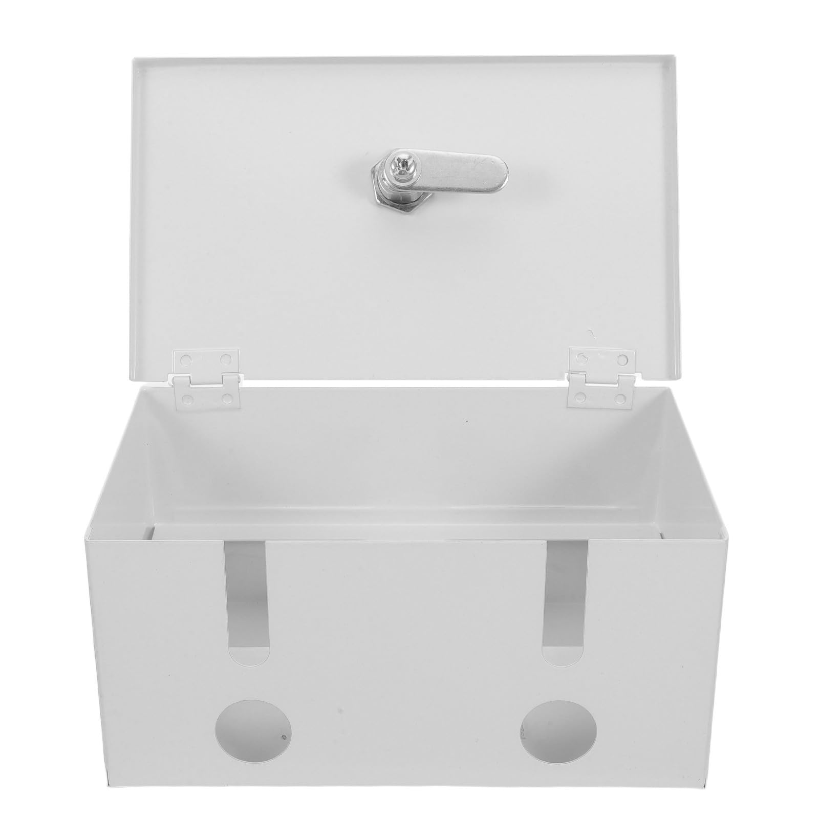 Boîte de Protection Verrouillable pour Prise Électrique en Acier Inoxydable Argenté Compatible Plupart des Prises Standard, pour Espaces Extérieurs