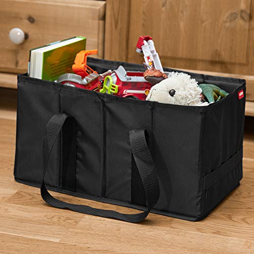 achilles Smart-Box Opvouwbare boodschappentas, vouwmand, picknickmand, vouwtas, opberg-organizer, transportkist, draagmand, zwart, 37x23x21cm - Image 5