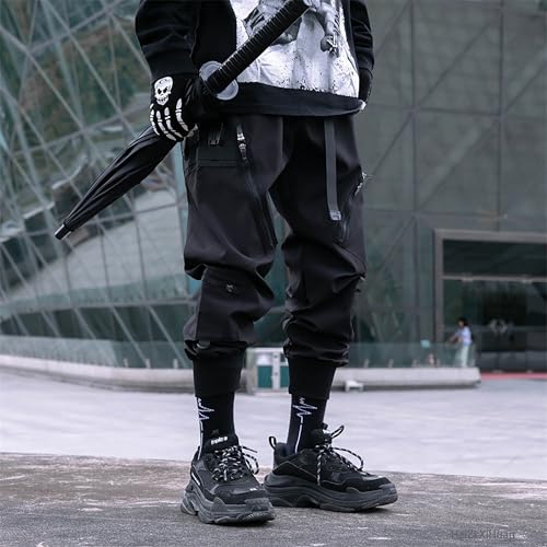 Men's Techwear Pants Black Cargo Pants Tactical Multi Pocket Baggy Pants Functional Jogger Pants Men Harem Pants2