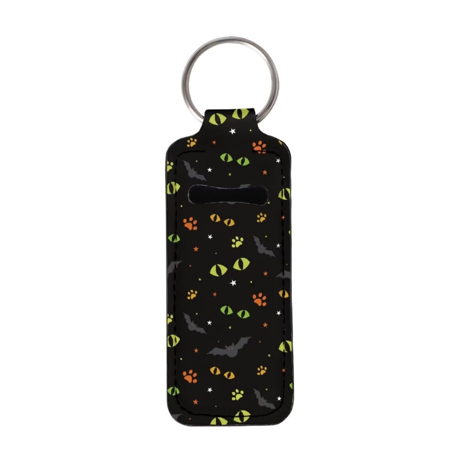 SEANATIVE Women Girls Chapstick Sleeve Pouch Lightweight Neoprene Lip Balm Gloss Holder Keychain for Halloween Christmas