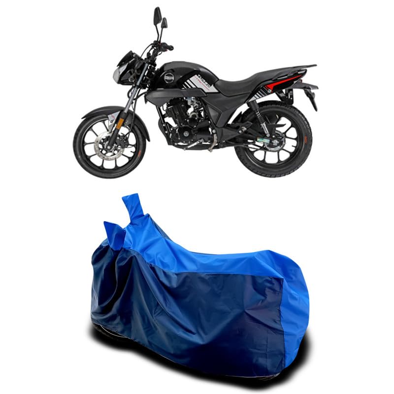 Image of DUFFEL-Two Wheeler Bike Body Cover Compatible for Aftek Turbo Heat Protectio /UV-Rays /Birds Dropping /DustProof /Waterproof All Variants [Nevay Blue]