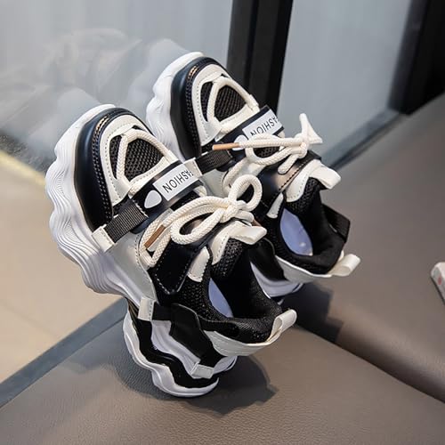 IWIHMIV Girls' Sneakers Toddler Walking Shoes Boys Sneakers Tennis Running Shoes Lace-up Lightweight Breathable Walking Shoes4