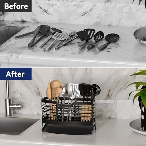 Basysnck Utensil Holder, Self-Draining Drying Rack for Kitchen Counter by Basysnck - Image 5