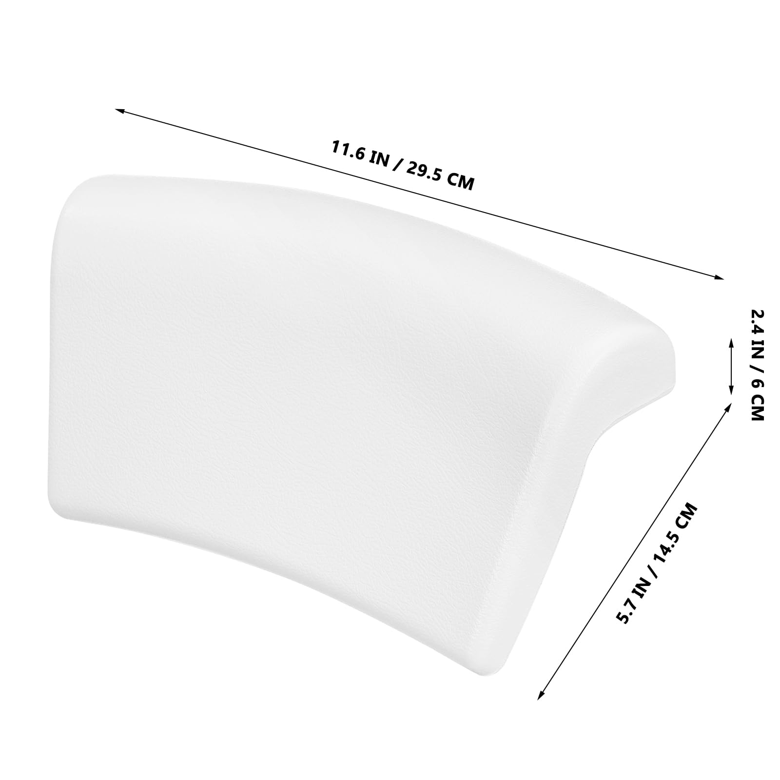 Cuscino Design Confortevole ed Ecologico in Pu Bianco Ventose, Facile da Installare per Supporto Collo per da Bagno e Relax in Casa
