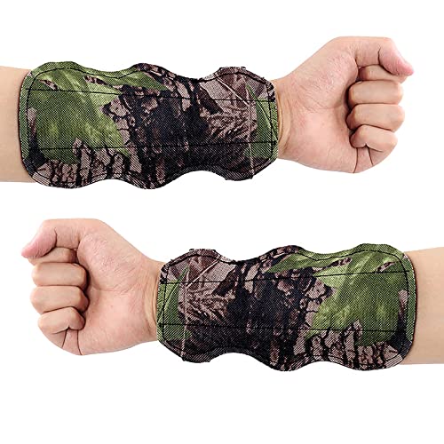 Archerest Arm Guard, Leather Bow Range Bracer Protector With Adjustable 3-Strap Buckles (Camo) #TOP6