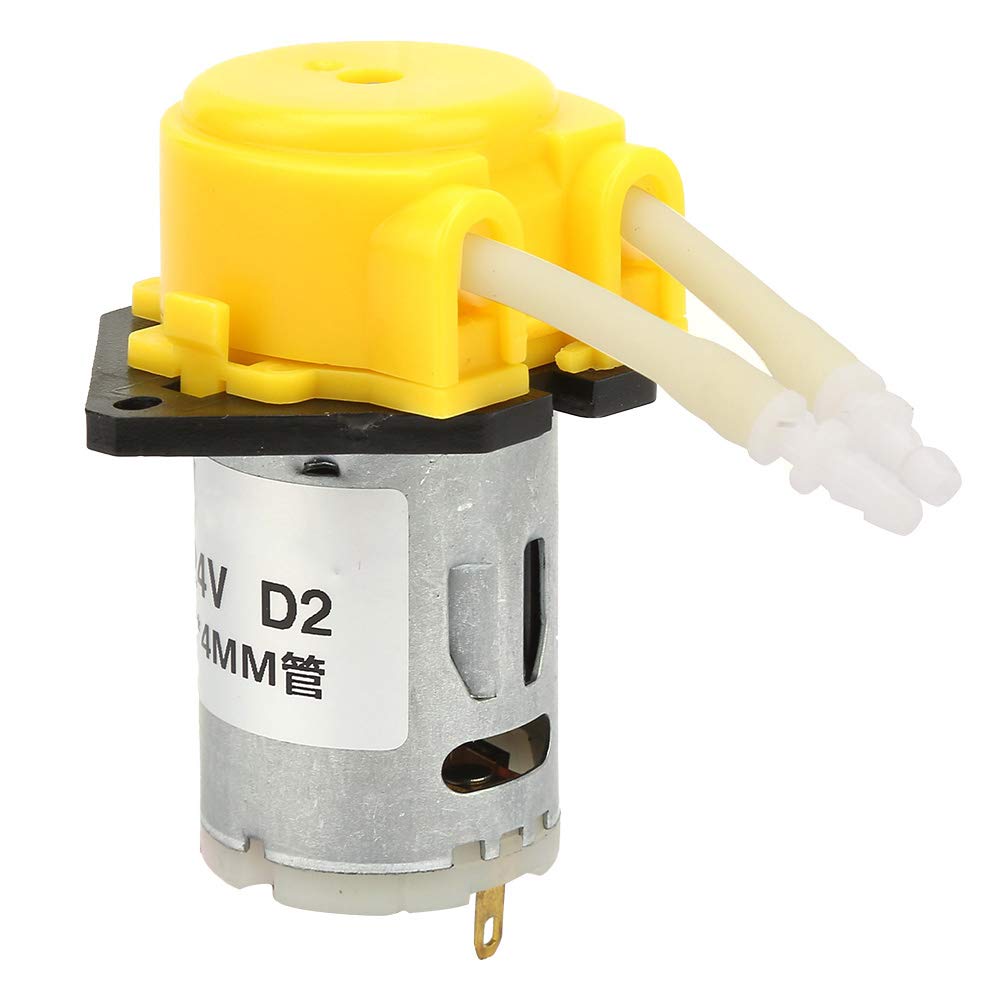 Kketeopt Peristaltic Liquid Pump Dosing Pump for Laboratory Analytic Convenient ABS Pump DC 24V (Yellow)