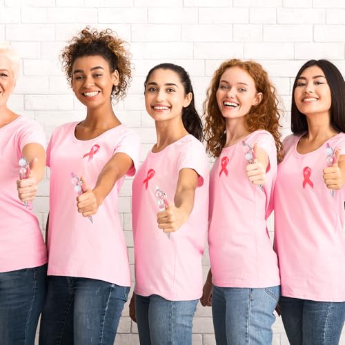 Set de 24 bolígrafos con cuentas para concienciación cáncer de mama miniatura 3