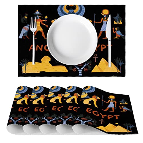 Sets de table pyramide d'Égypte lot de 6 formats 30x45 cm lavables - 3