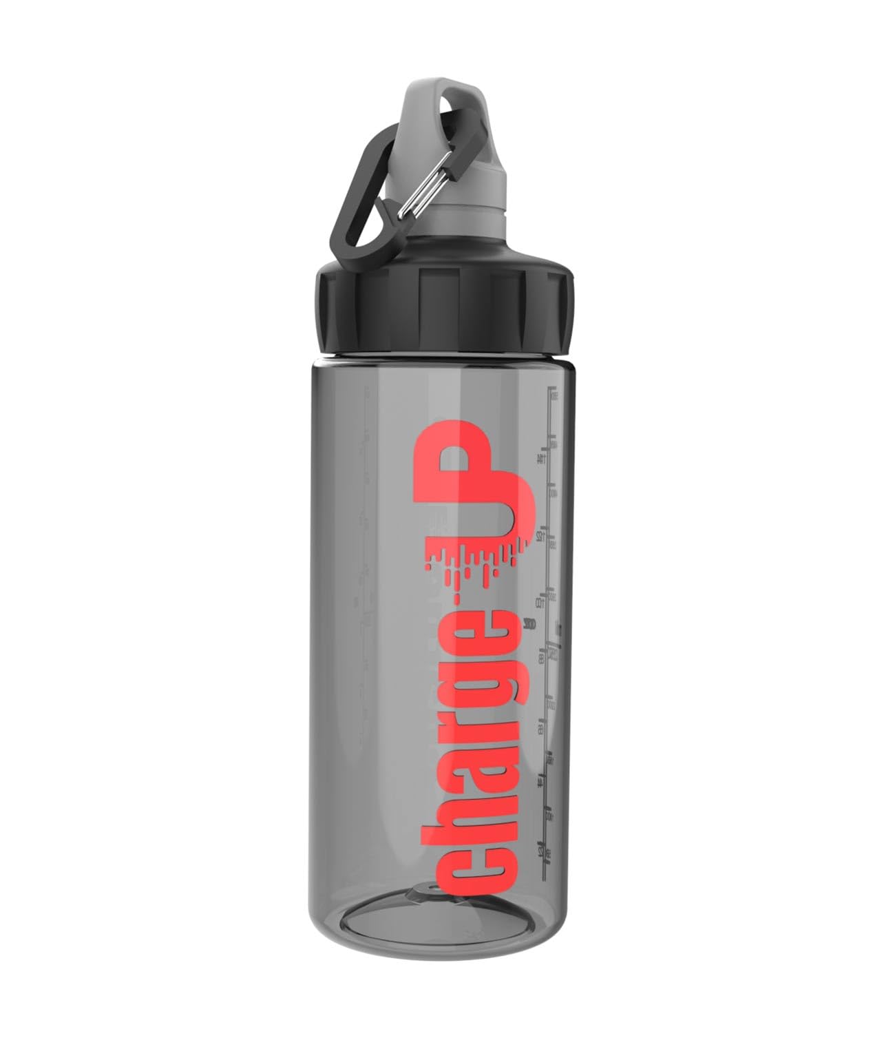 Charge Up Premium Tritan Protein Shaker 500ml – BPA Free, Odor-Resistant, Dishwasher Safe, Crystal Clear & Durable Gym Fitness Bottle with Secure Lid (Grey)