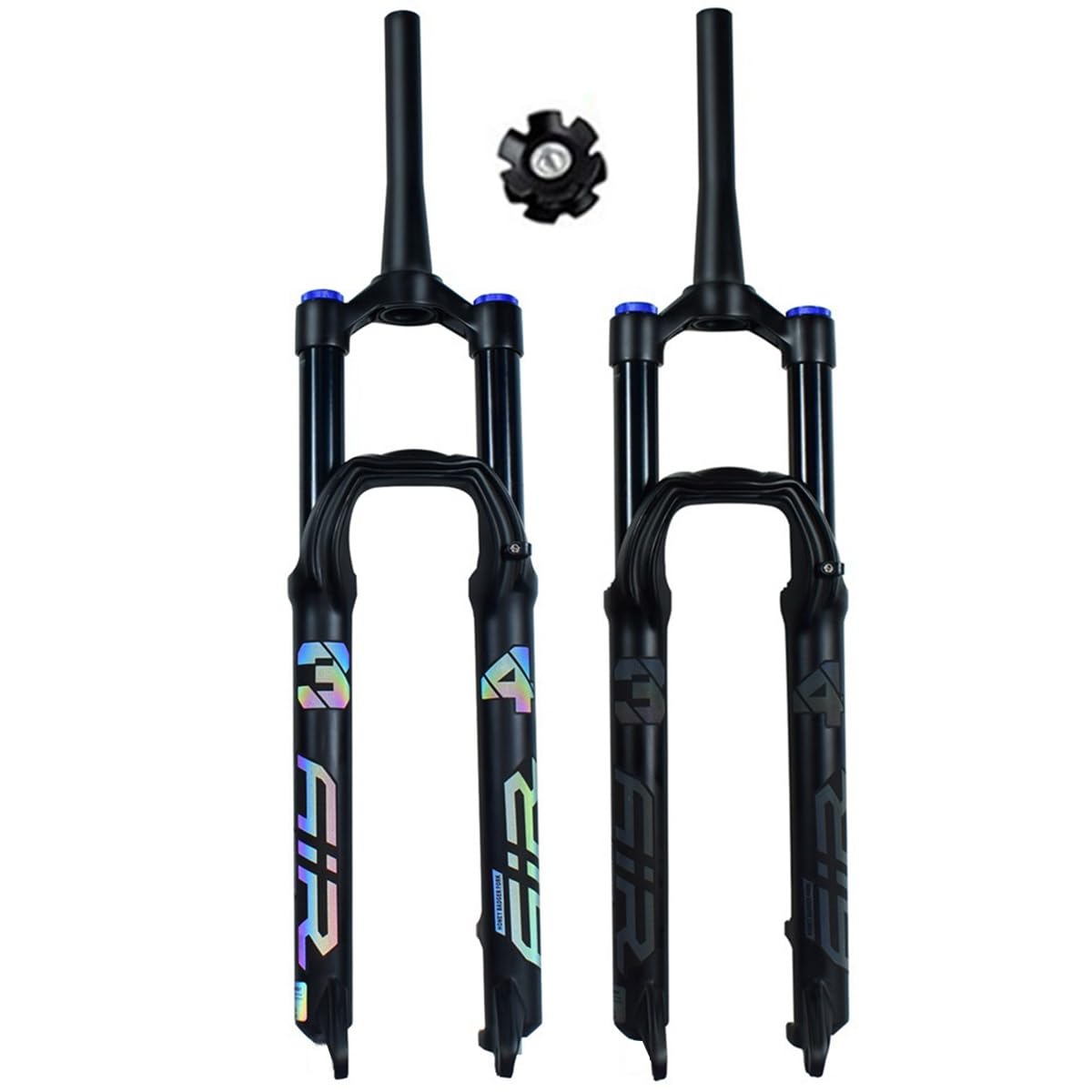 Horquilla de suspensión para Bicicleta de montaña de 27,5" y 29", Recorrido de 160 mm, Horquilla Delantera de Aire para Bicicleta de montaña, Control por Cable Manual, Tubo de Dire