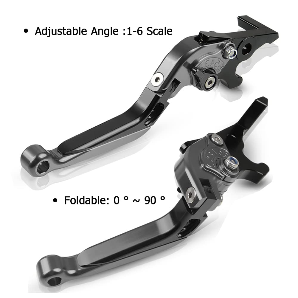 MT-03 2015-2020 Moto Leve Freno Frizione Set CNC Alluminio Regolabile Per MT03 MT-03 2015 2016 2017 2018 2019 2020 (Titanio/Nero)