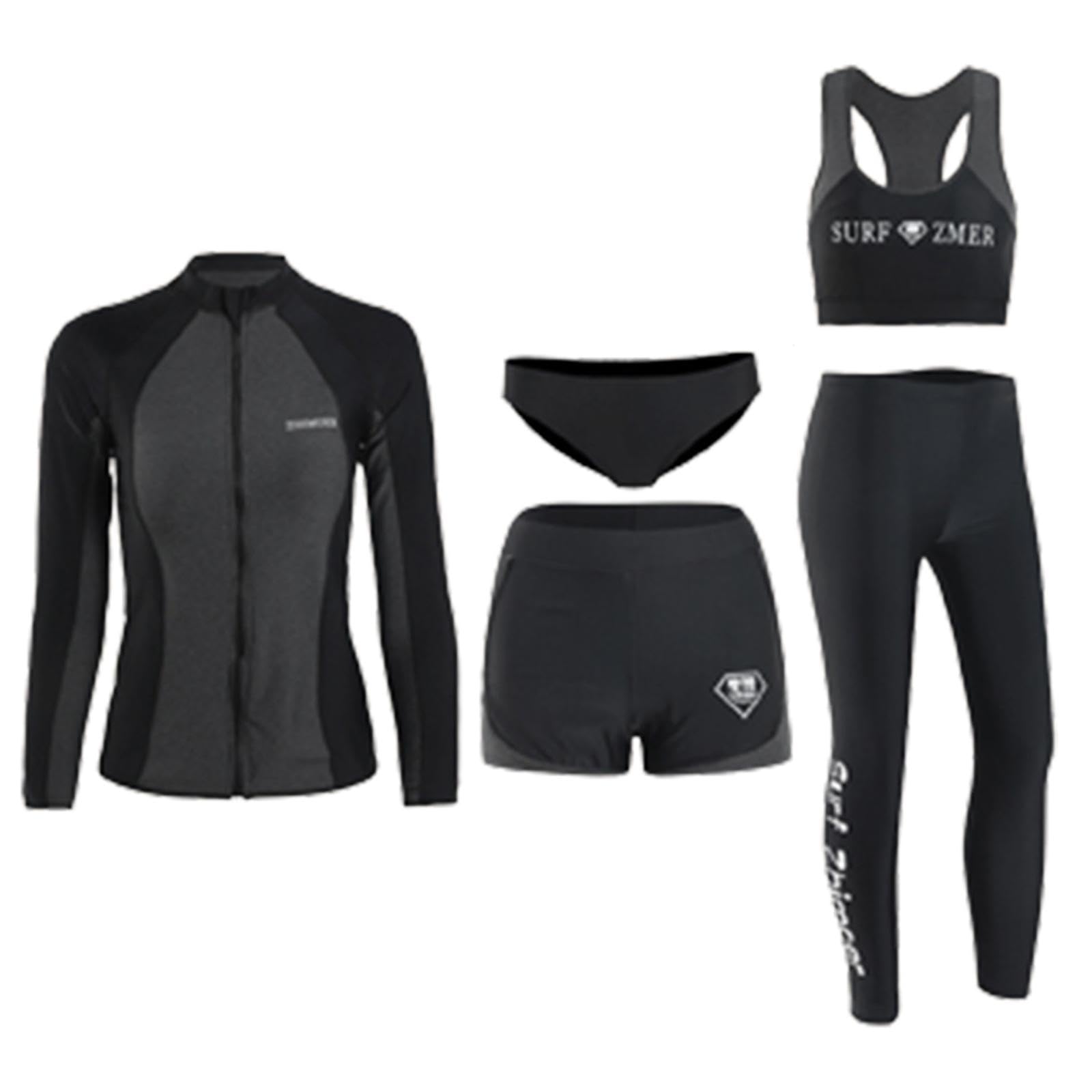 5 Stück Taucheranzug Damen Set Aus Polyester Schwimmanzug Neoprenanzug Badeanzug Surfanzug Modisch Bequem Leicht Modisches Design für Schwimmen Schnor