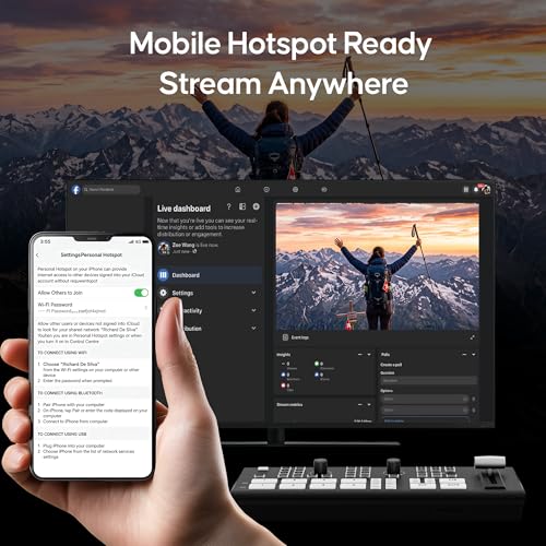 Image of Osee GoStream Duet Kit All in One Pro Live Streaming Multi-Camera Video Mixer Switcher Recorder Player Kit 4 HDMI&SDI in USB-C I /O with 14 Inch Monitor Built-in DC-to-Type C Cable NDI(Free Activated)