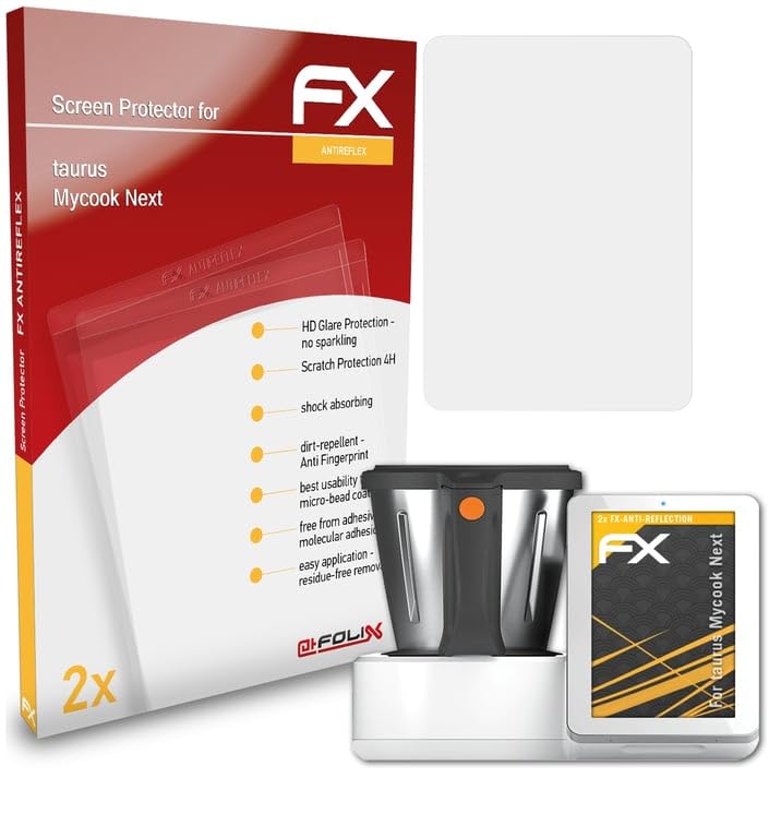 atFoliX Película Protectora compatible con taurus Mycook Next Lámina Protectora de Pantalla, antirreflejos y amortiguadores FX Protector Película (2X)