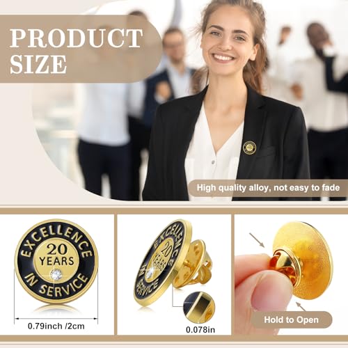 Image of Ferreve 50 /20 Pcs Year of Service Pins Employee Excellence Award Lapel Pin Performance Recognition Reward Anniversary