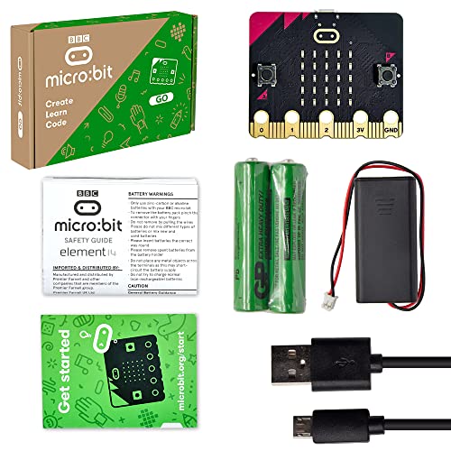 KEYESTUDIO BBC Micro:Bit Go (Microbit V2 im Lieferumfang enthalten) Starter Kit, Programmierung, pädagogisches STEM Lern-DIY Kit