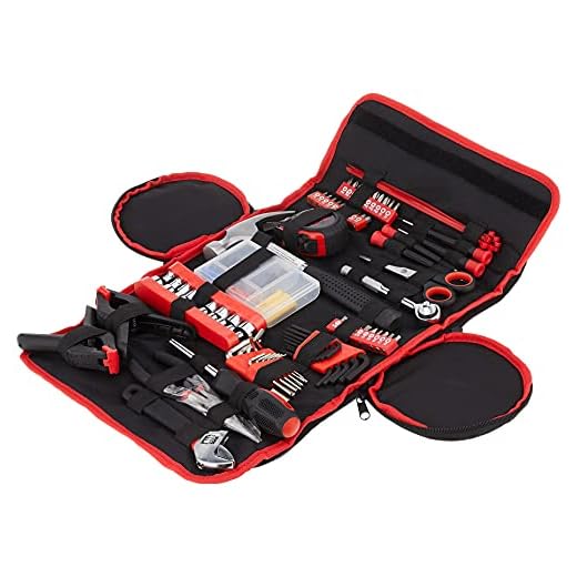 Conjunto de ferramentas manuais domésticas de 86 peças com bolsa dobrável – Kit de ferramentas com chaves de fenda, alicates, chaves inglesas e muito mais – Ótimo para casa ou carro Stalwart