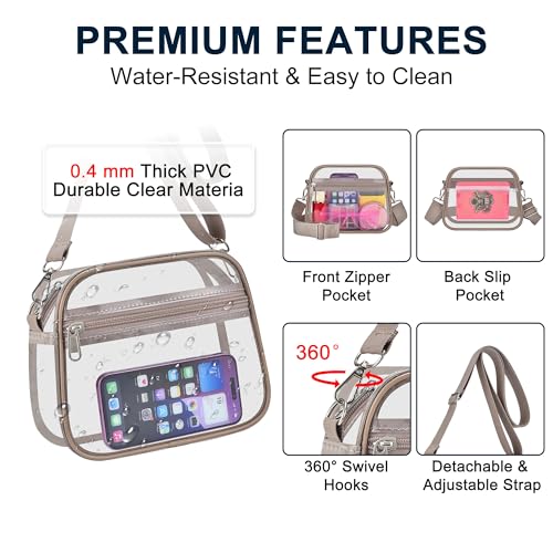 Image of Oraben Clear Bag for Stadium Events Clear Purse Stadium Bag Satchel Handbags for Sports Events Concerts Festivals | Stadium Approved