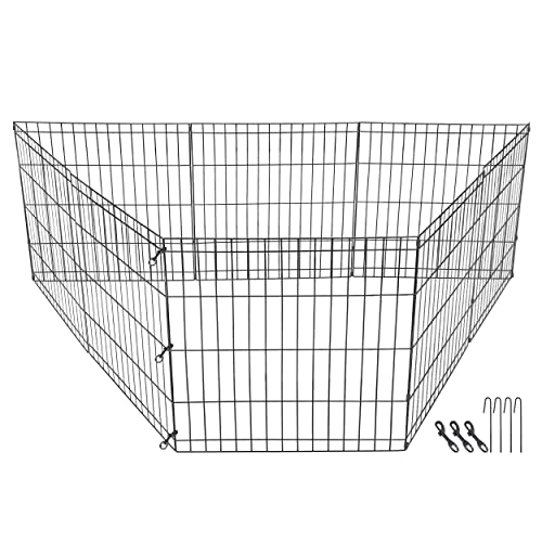 ZENY Puppy Pet Playpen 8 Panel Indoor Outdoor Metal Portable Folding Animal Exercise Dog Fence, 24'' W x 24'' H - Image 8