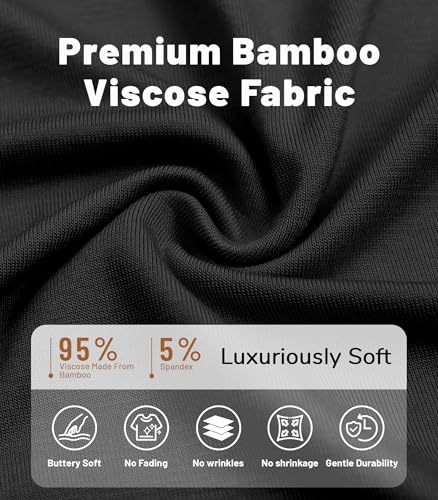 Image of NACHILA Nightgowns for Women-Viscose Made from Bamboo, V Neck Sleepshirts Short Sleeve Sleepwear Cool Nightshirt