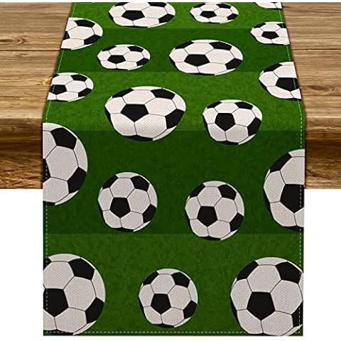 Soccer Theme Table Runner for Baby Shower Cover