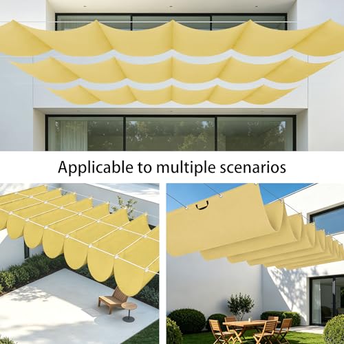 Voile ombrage 300x480 cm jaune sable imperméable pour terrasse - 3