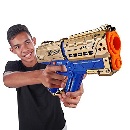 Image of X-Shot Golden Chaos Meteor 2-Pack Dart Blaster Set | Dual Foam Dart Guns with Darts Included | Compact High-Speed Blasters for Target Play & Action Games | Outdoor Toy for Kids 12 Years+