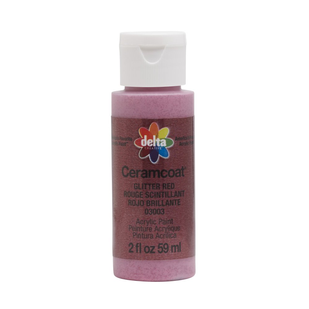 Delta Ceramcoat Acrylic 2oz Glitter Red