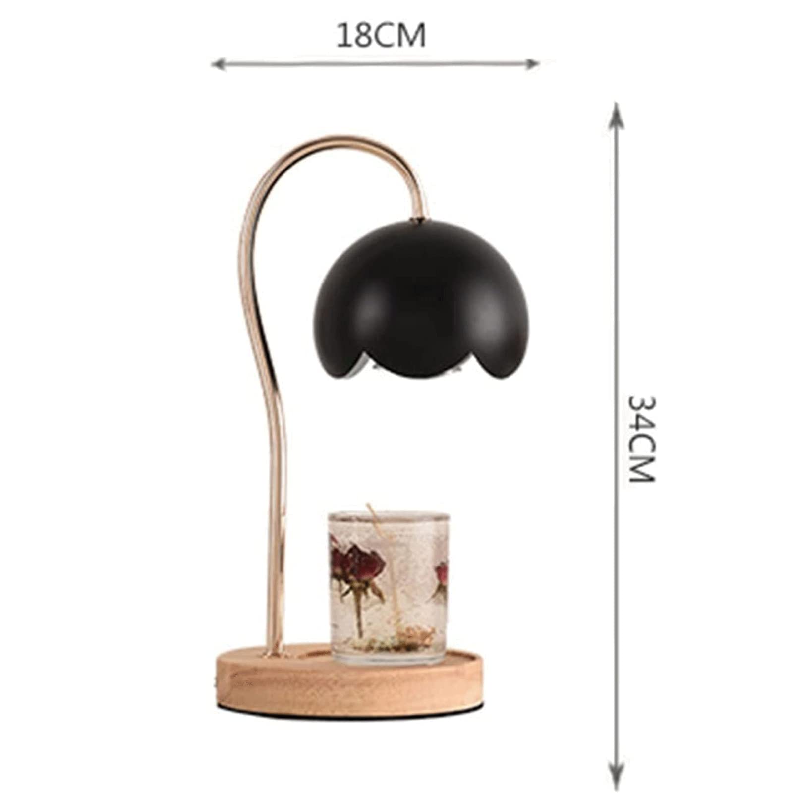 LIOONS Creativo Metallo Fusione Cera Lampada Dimmerabile 35w Candela Lampada Base in Legno Candela più Calda Lampada Aromaterapia Vaso Candela Room Decor
