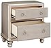 Coaster Furniture Bling Game Modern Glam 2 Drawer Nightstand Bedroom Bedside Table Storage Drawers Metallic Platinum Silver 204182