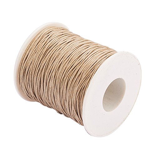 PH PandaHall 1 Roll 1mm 100 Yards Waxed Cotton Cord Thread Beading String