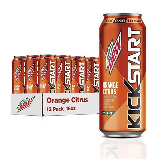 Mountain Dew Kickstart, Orange Citrus, 16 fl oz (12 Count)