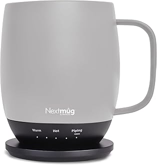 Nextmug by Nextboom - Temperature-Controlled, Self-Heating Coffee Mug (Almond 14 oz.)