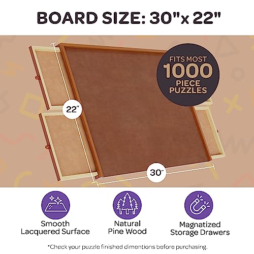 JoyBerri Jigsaw Puzzle Board - with Free Puzzle / 1000 Piece Jigsaw Puzzle Table for Adults and Kids (1000 pc Puzzle Board)